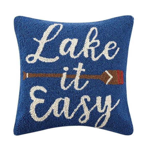 Peking Handicraft Other - Lake It Easy Hook Pillow - Lakehouse Coastal Home
